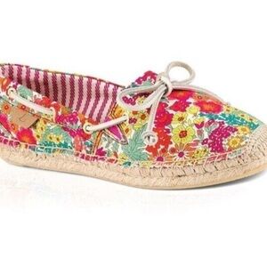 Sperry Topsider Tatama Floral Espadrille Flats Slip‎ On Shoes Women's Size 7.5